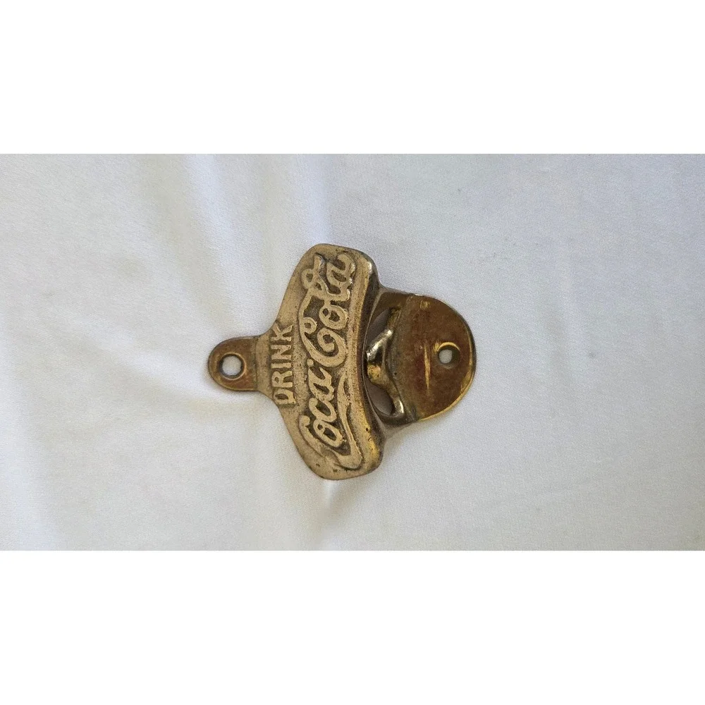 Vintage Coca-Cola Wall Mount Bottle Opener Brass Soda Advertising